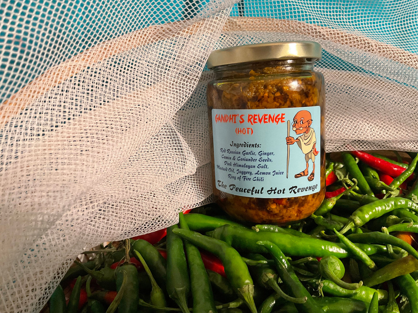 Gandhi's Revenge - Ginger, Garlic, Chilly - Chutney - (HOT)